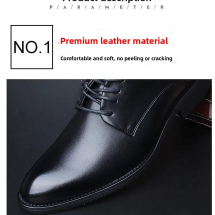 Scarpe Formali da Uomo in Pelle Traspirante con Design Traforato, Casual Estive a Punta Tonda e Tacco Basso, Comode da Indossare