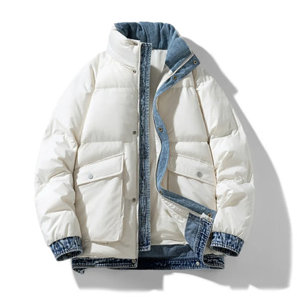 2025 Autumn and Winter New Down Jacket Fashionable Thickened Short Hooded Bakery Jacket for Men
