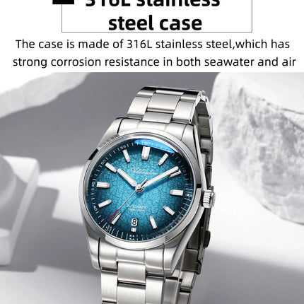 ADDIESDIVE New 2026 Luxury Men's Mechanic Quartz Analog Watch Super Luminous Steel Watch 10Bar Bubble Glass Personalized Watches