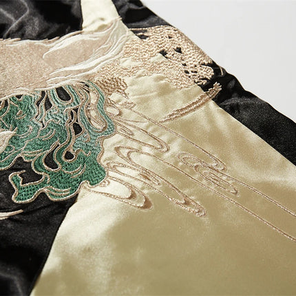 High Quality Japanese Style Nine-tailed Fox Embroidered Motorcycle Jacket Streetwear Harajuku Hip Hop Men Baseball Coat Autumn