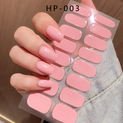 Semi Cured Wraps Fast Gel Nail Sticker Soild Nail Gel Wraps Adhesive Full Cover Gel Nail Decal UV Lamp Cured Manicure Decoration2028