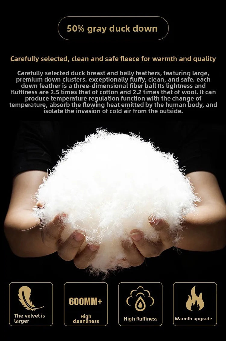 Men's white duck down jacket, new lightweight down cotton jacket, fashionable autumn and winter fashion jacket