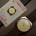 Cinturino in pelle oro