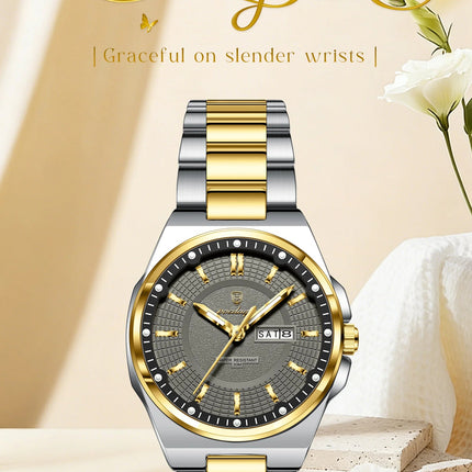 Orologio da Donna POEDAGAR Elegante con Data e Giorno della Settimana, Movimento al Quarzo, Acciaio Inossidabile, Luminoso e Impermeabile platinumshop