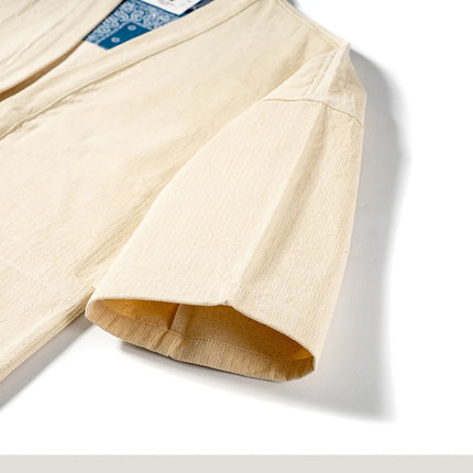 Sports Jacket, Japanese Retro Shirt, Shoulder Length Sportswear, Loose Seven Quarter Sleeves, Solid Color Casual Cardigan