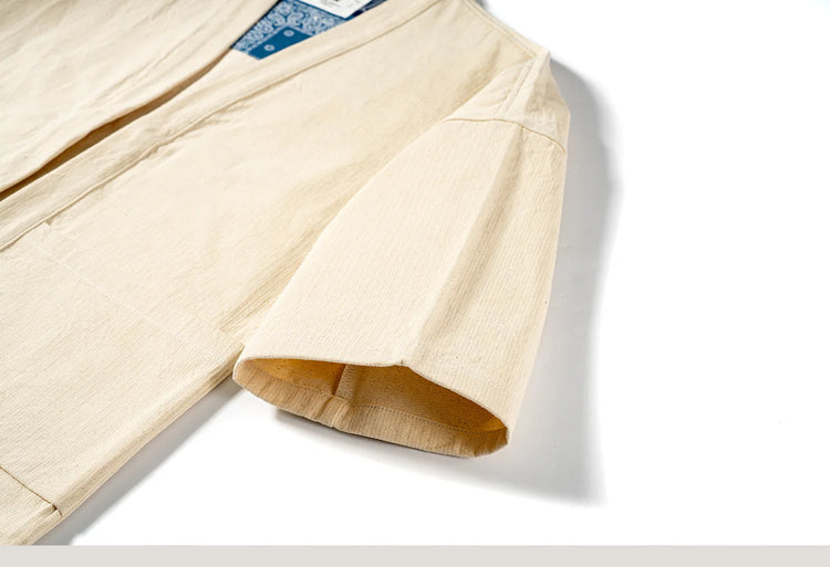 Sports Jacket, Japanese Retro Shirt, Shoulder Length Sportswear, Loose Seven Quarter Sleeves, Solid Color Casual Cardigan