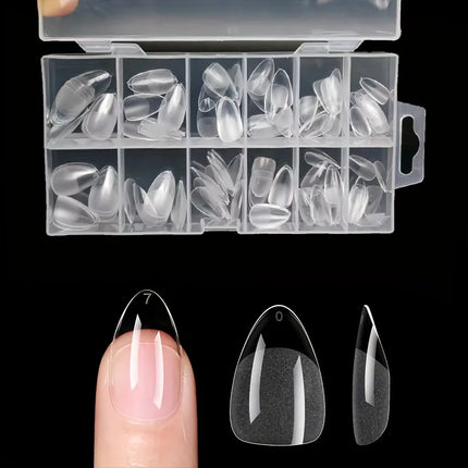 120Pcs Full Cover Press On Nail Tips Stiletto Almond Square Coffin French False Fake Soak Off Gel Nail Extension Tips Capsule Nail Tips