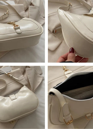 Elegante Borsa a Tracolla da Donna - Borsetta Quadrata Retrò con Chiusura a Zip, in Resistente Materiale PU