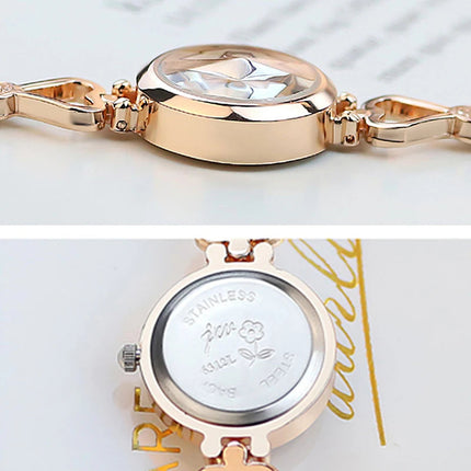 Orologio da polso da donna Orologio da polso di lusso da donna in argento rosa oro squisito con strass Orologio Relogio al quarzo femminile alla moda semplice platinumshop