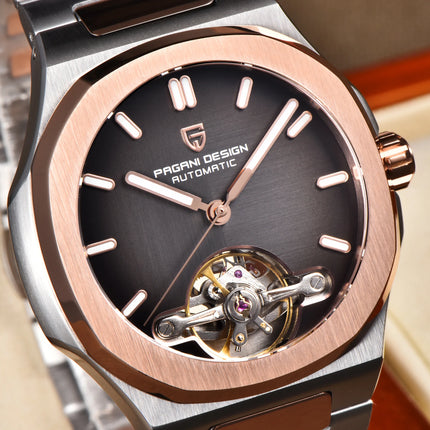 Orologio Meccanico Tourbillon PAGANI DESIGN 2026 Nuovo, Lusso Impermeabile da Uomo in Acciaio 316L, con Vetro Zaffiro e Lancette Luminose