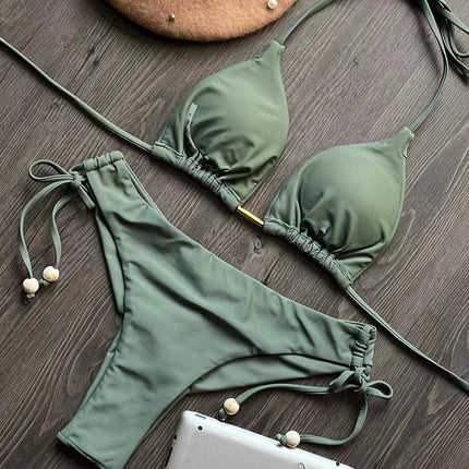 RUOTONGSEPT 2025 Nuovo Sexy Costume da Bagno Triangolare in 13 Colori per Donne, Bikini Brasiliano, Costume Push-Up, Set Bikini da Spiaggia platinumshop