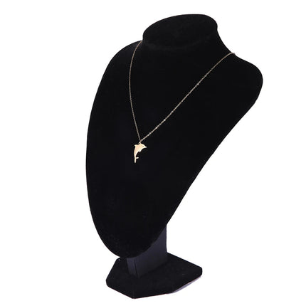 Amaxer Stainless Steel Necklace For Women Man Jumping Dolphin Choker Pendant Necklace Engagement Jewelry PlatiNum