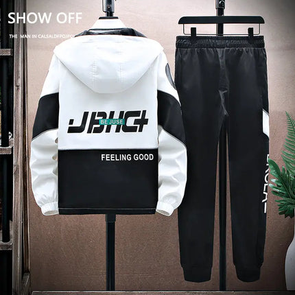 Spring Autumn New Tracksuits Men Set Casual Hooded Jacket Pants Sweatshirt Sportswear Coats Men Jacket+Pant Suits