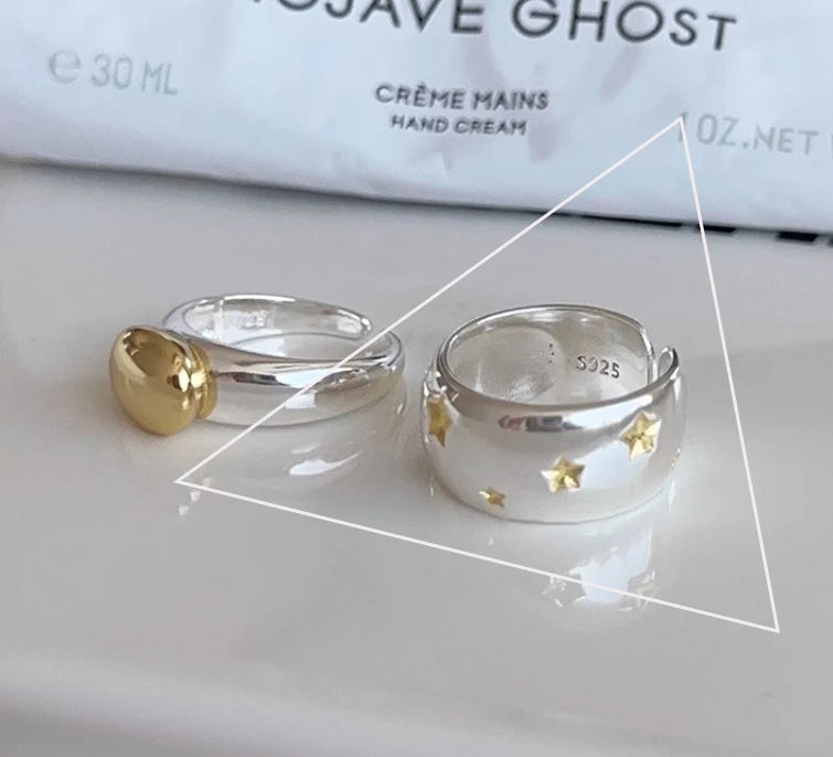 VENTFILLE Anello largo ad arco in argento sterling 925 per gioielli di design punk con geometria femminile regalo asimmetrico Dropshipping