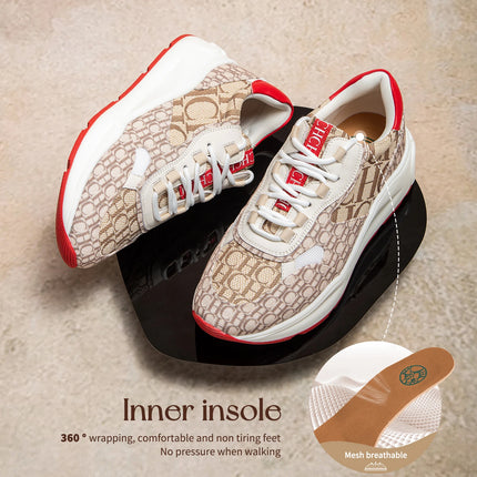 Women's Vulcanized Shoes 2026 New Beige Walking Shoes Women's Outdoor Sports Shoes
