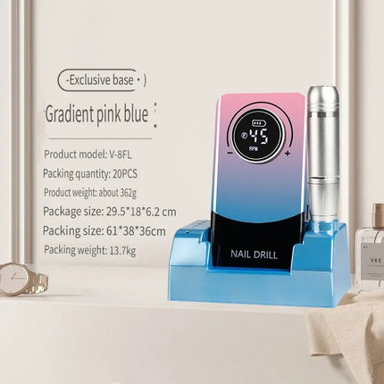Wireless Portable Rechargeable Electric Nail Polishing Machine New Cordless Nail Surface Polisher Gel Nail Remover Professional Home Salon Manicure Pedicure Care Tool For DIY Nail Art Design