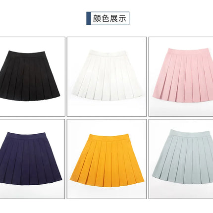 Senza pantaloncini Gonne da donna Vita alta A-Line Gonna a pieghe da donna Moda estiva Donna Mini Harajuku Ladies Short