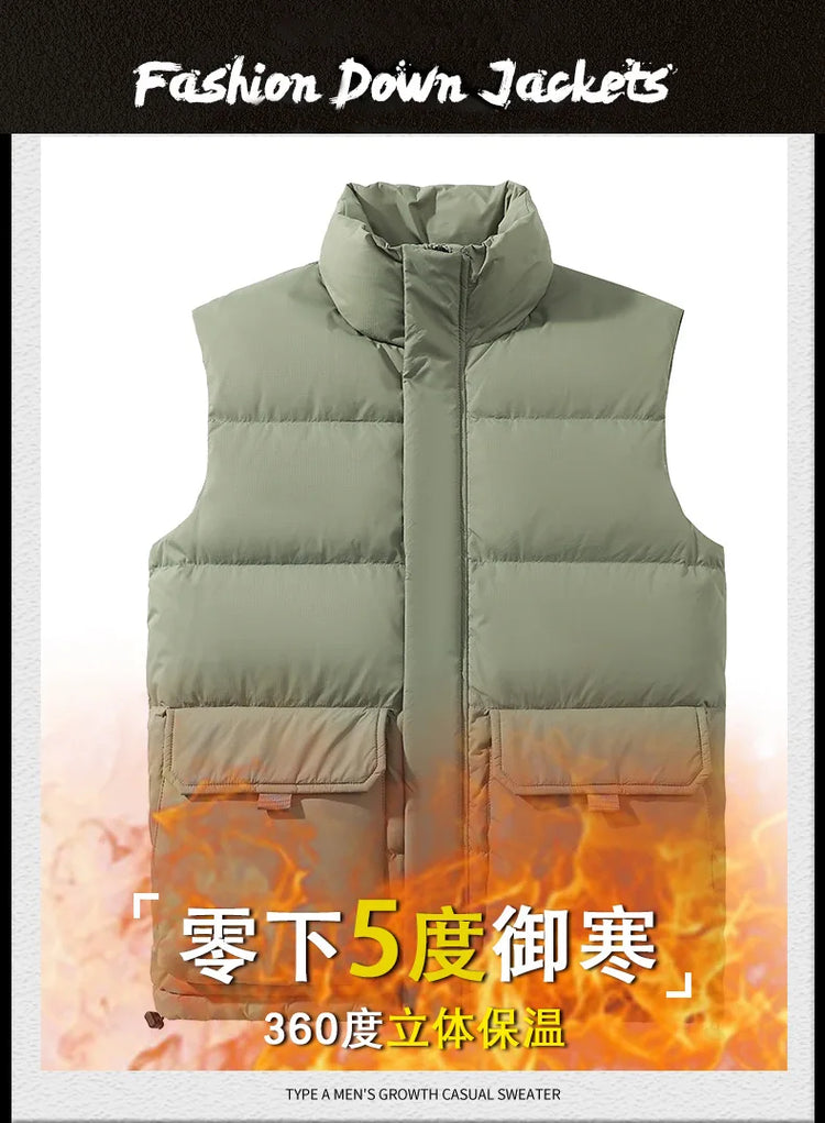 90 New Standard Down Jacket - Men's and Women's Matching Down Vest, Warm Coat, Sleeveless Down Jacket Workwear Coat