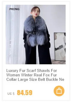 Real Fur Collar And Cuffs Set Winter Coat Accessories Women Fluffy Large Fur Shawl Neak Warm Fox Fur Scarf Furry Scarves Female