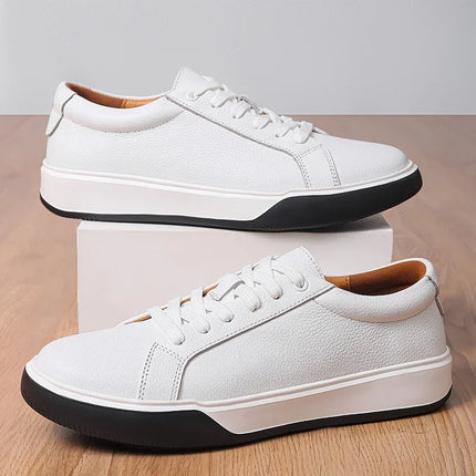 Fashion Wear-resistant Sole Genuine Leather Board Shoes Trend Versatile Walking Shoes 2025New Classic Casual Leather Mens Shoes