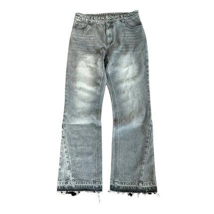 Dollar Pattern Embroidery Retro Jeans Men Y2K Splice Hip Hop Baggy Pants Gothic Streetwear Fashion Low Rise Jeans Clothing New PlatiNum
