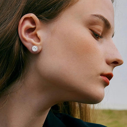 Drperfect Orecchini in argento con zirconi cubici per donna Uomo Orecchini a bottone delicati ipoallergenici placcati in oro 14 carati platinumshop