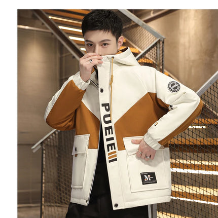 Fashion Men's Hooded Jackets 2026 Spring Autumn Youth High Streetwear Loose Casual Coat Outdoor Zipper Windbreaker Tops Clothing