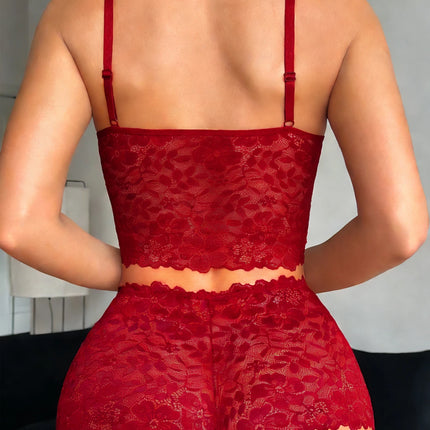 Winter Unlined Lace Women's Underwear Set Hollow-Out Wireless Sexy Bras Breathable Panties Lingerie