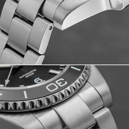 ADDIESDIVE Men Fashion Diving Mechanical Watch, Sapphire Crystal 20Bar Ceramic Bezel Super Luminous Stainless Steel Personalized