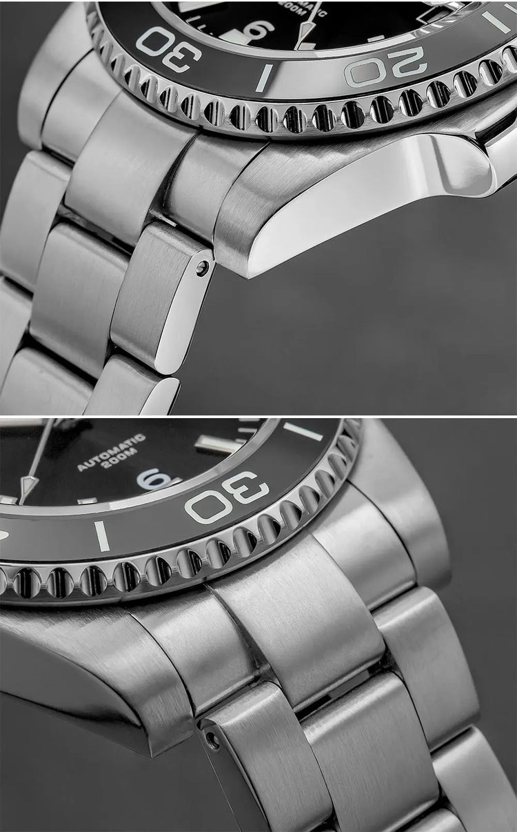 ADDIESDIVE Men Fashion Diving Mechanical Watch, Sapphire Crystal 20Bar Ceramic Bezel Super Luminous Stainless Steel Personalized