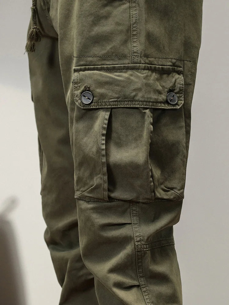 2023 New Multi-Pockets Spring Summer Cargo Pants Men Streetwear Zipper Leg Skinny Work Joggers Cotton Casual Tactical Trousers