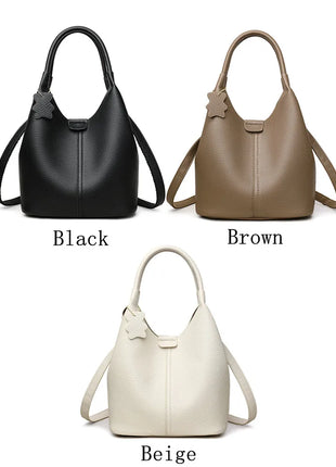 Nuove borse da donna in PU morbido casual alla moda Borse a tracolla femminili di grande capacità in tinta unita Borse tote retrò per lo shopping
