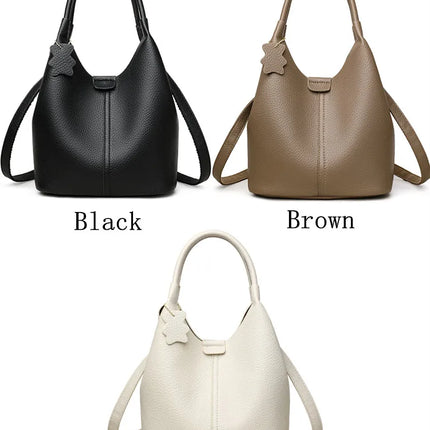 Nuove borse da donna in PU morbido casual alla moda Borse a tracolla femminili di grande capacità in tinta unita Borse tote retrò per lo shopping