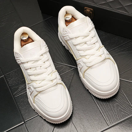 New Men White Red Breathable Pattern All Match Brand Shoes Causal Flats Loafers Sports Walking Sneakers Zapatos Hombre