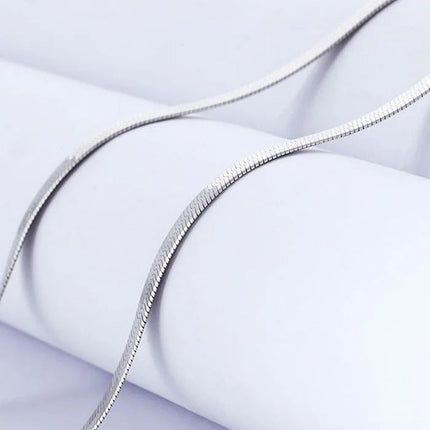 Silver Color 4MM Chain Necklace for Women Luxury Couple Fine Jewelry Blade Chain Wedding Gift Choker Clavicle PlatiNum