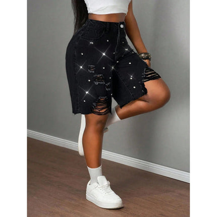Shorts Female Jeans Jorts New Summer Spring Women Stretch Free Denim Casual Wear Fashion Trendy PlatiNum