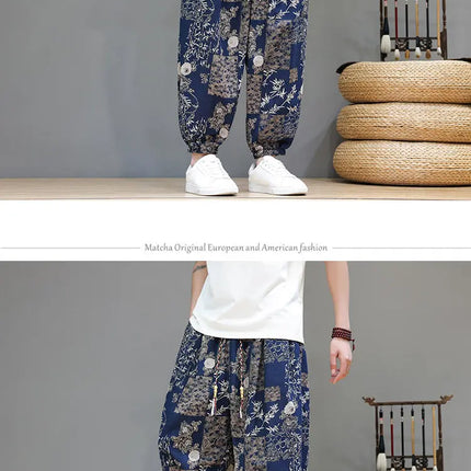 Nuovi pantaloni jogger da uomo in cotone primaverile, pantaloni oversize alla moda, hip hop con graffiti floreali, vita elastica, pantaloni harem, streetwear maschile
