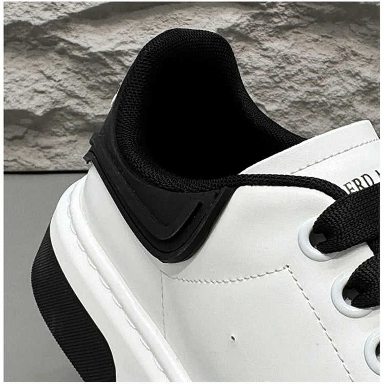 Beige Leather Men's Loafers Lace-up Platform Casual Shoes for Man Low Top Comfortable Urban Shoes Men Light mocasines de hombre