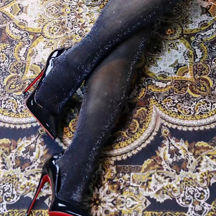 2024 Nuova Primavera/Estate 12 centimetri Bocca Ultra Superficiale Nero Rosso Fondo Tacchi Alti Tacchi Sottili delle Donne Sexy A Punta Grandi Singoli scarpe