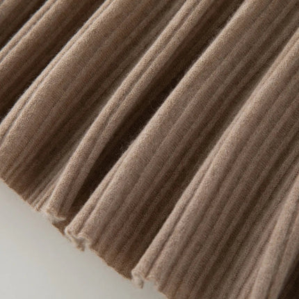 Luxury Women's 100% Cashmere Pleated Short Skirt Spring Autumn Winter Wear Lady's Preppy Style Pleated Skirt Cashmere Knitted C PlatiNum