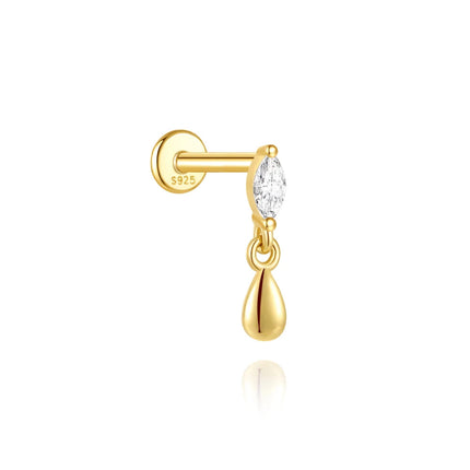 AIDE Heart Round Ball Flat Helix Piercing Earring 925 Sterling Silver Ear Studs Geometric Zircon Exquisite Trinket Studs Aretes PlatiNum