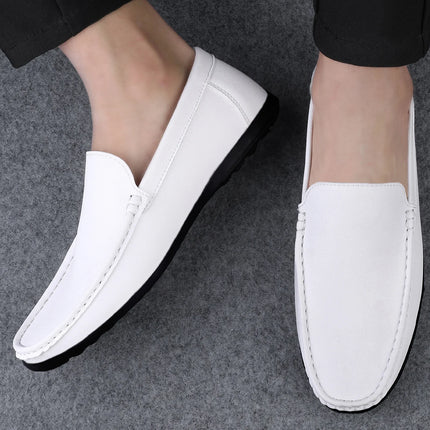 Scarpe casual da uomo in pelle moda Estate comode slip on di alta qualità Mocassini bianchi Comode scarpe da barca da guida Mocassini da passeggio