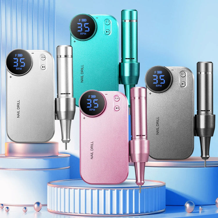 Professional 35000 RPM Electric Nail Drill Portable Rechargeable Nail File Machine for Salon Home DIY Nail Art Great Gift for La