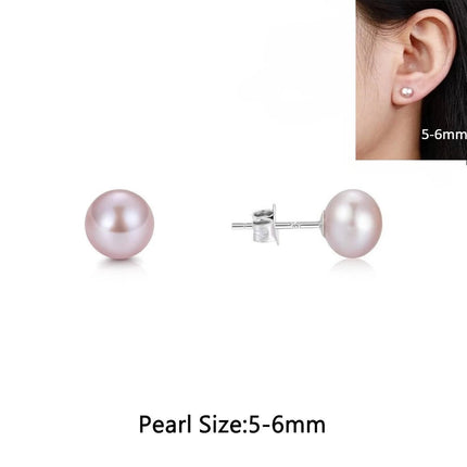 Orecchini a Perno con Perle Naturali d'Acqua Dolce per Donne, Argento Sterling 925, Gioielli Semplici e Colorati con Perle Selezionate a Mano platinumshop