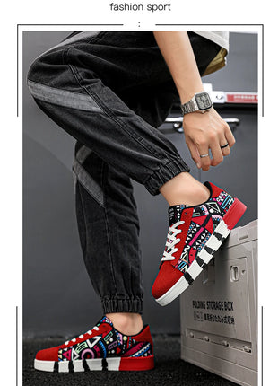 Nuove Scarpe Estive alla Moda per Uomo, Sneakers Sportive Antiscivolo da Passeggio, Scarpe Casual in Tela con Motivi, Zapatos Maschili