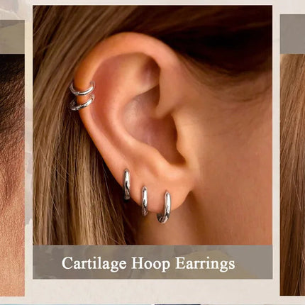 Set di 6 Paia di Orecchini per Piercing Multipli, Piccoli Orecchini a Cerchio, Orecchini a Perno con Zirconi, Opale e Perla per Donne platinumshop