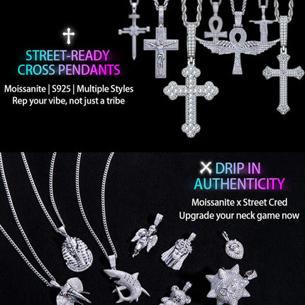 MossanRappr 0.4cttw Moissanite Angel Iced out Hip Hop Orecchini con perno 925 Sterling Silver D Colore Punk Gioielli di moda per gli uomini platinumshop