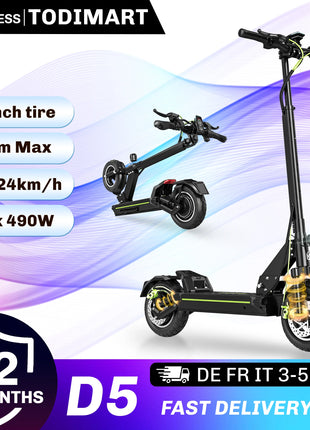 Monopattino elettrico TODIMART D5 D6 D6PRO 48V 18.2Ah 490W Max, velocità 24 km/h, autonomia 40-60 km, sospensioni a molla, connessione APP, monopattino elettrico fuoristrada per adulti