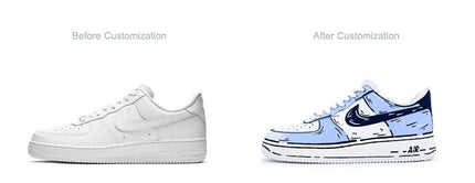 Scarpe da ginnastica personalizzate Nike Air Force 1 Sogno romantico Stile comico Linea disordinata Design Coppia Scarpe abbinate Scarpe da skate basse unisex platinumshop