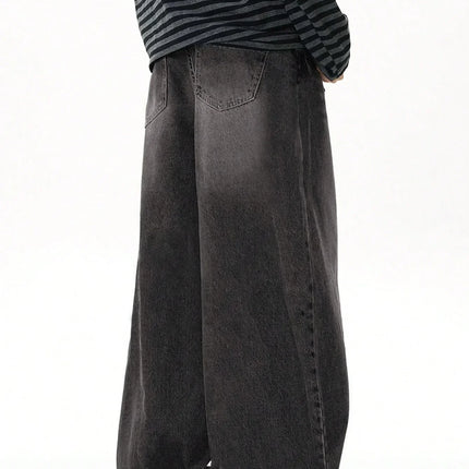 1 Piece Vintage Style Men's American Street Casual Black Jeans Washed Cargo Pants are comfortable and suitable for daily seasona